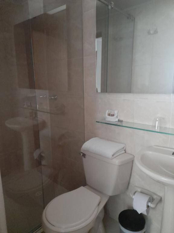 Koupelna v ubytování Hotel Confort Bogota