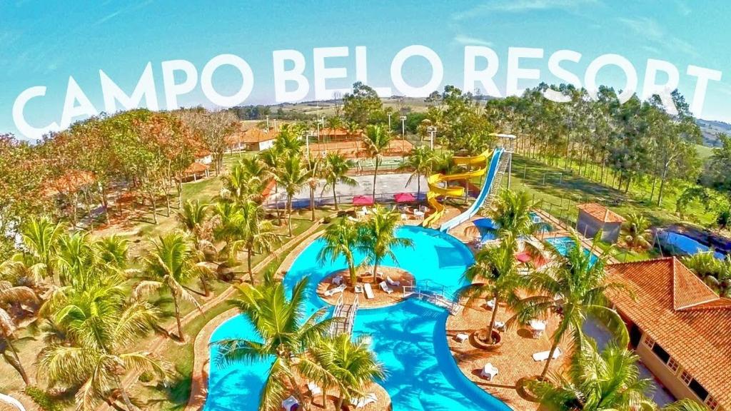 an aerial view of a water park at campo be resort at CAMPO BELO RESORT in Presidente Prudente