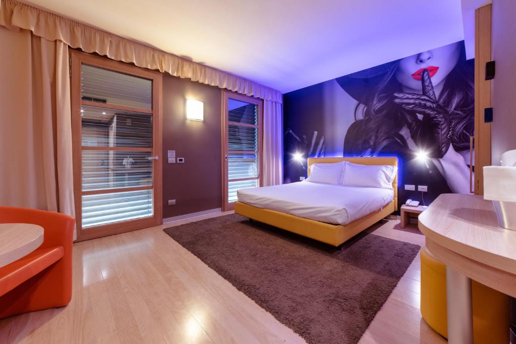 Cama o camas de una habitación en Motel Hotel Piranha