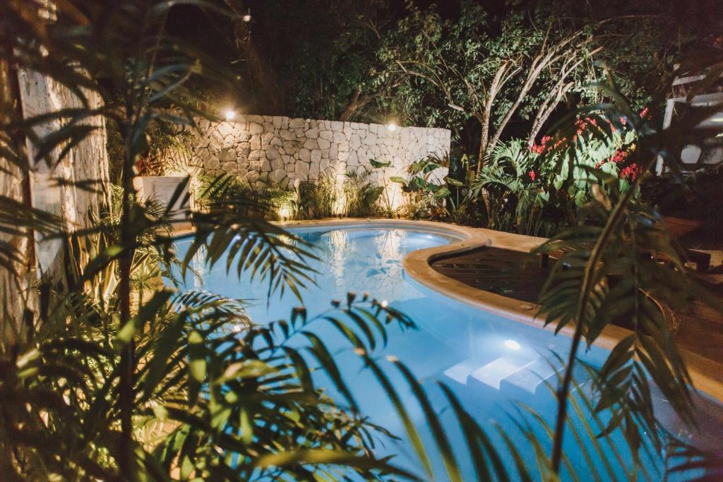 Bazén v ubytování Hotel Aires Bacalar nebo v jeho okolí