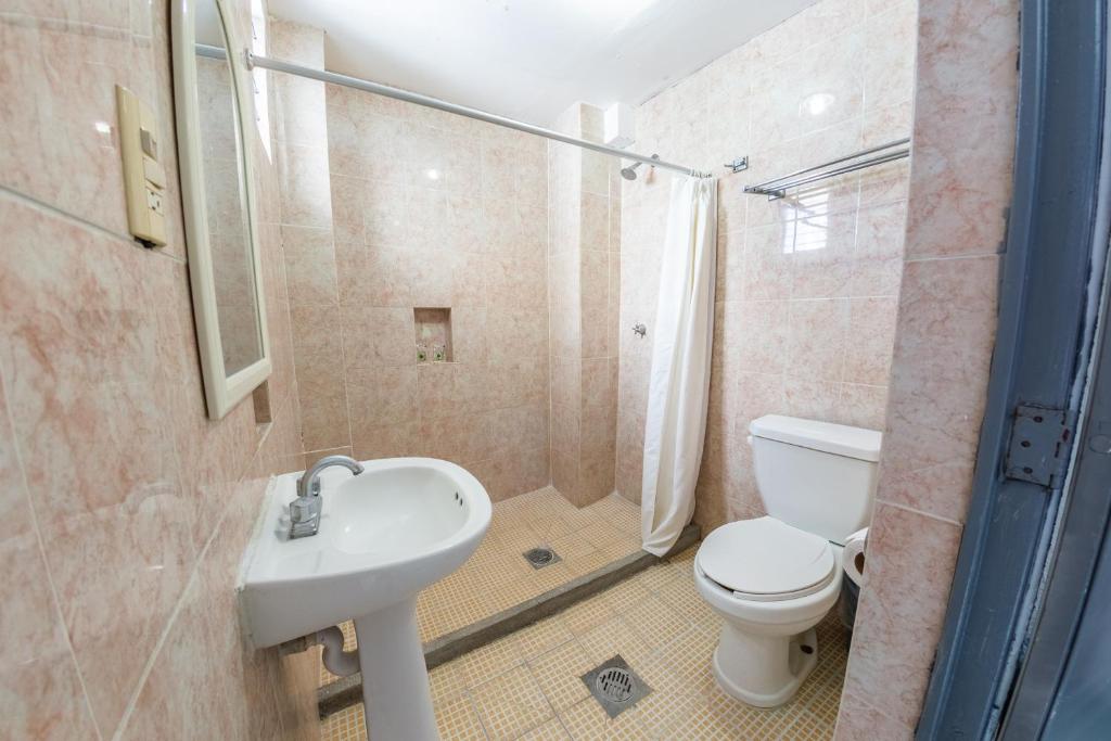 Koupelna v ubytování Hotel Ziami