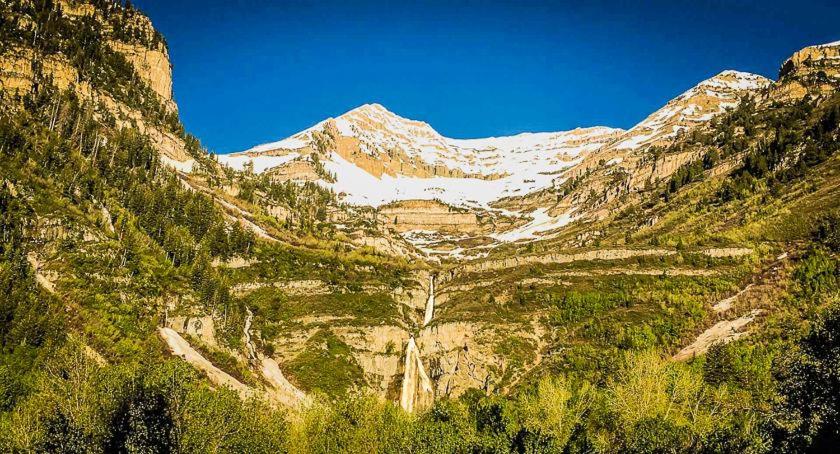 a mountain with snow on top of it at Treehouse On The Stream Sundance, Utah in Sundance
