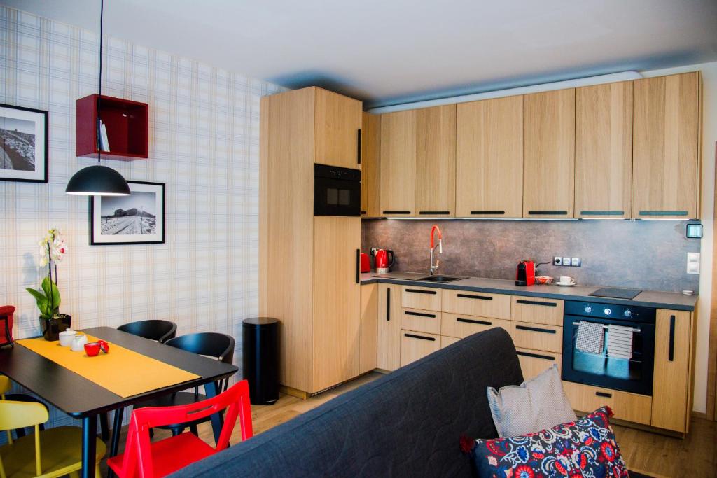 Kuchyň nebo kuchyňský kout v ubytování Apartmán PMR