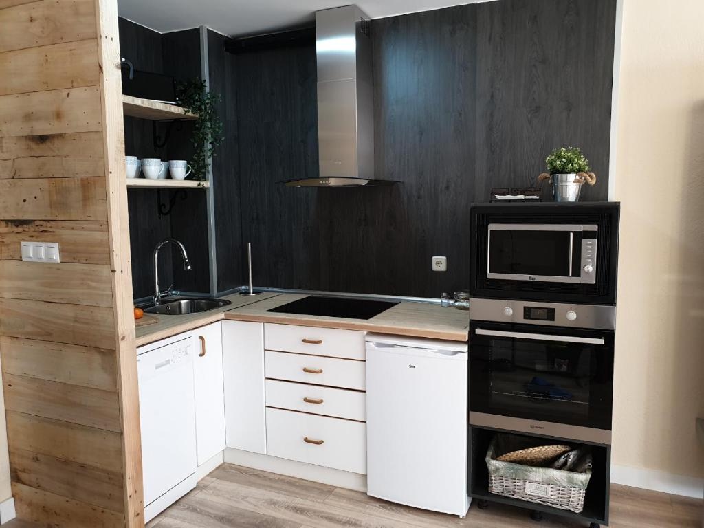 Kuchyň nebo kuchyňský kout v ubytování Apartamento El sarrio
