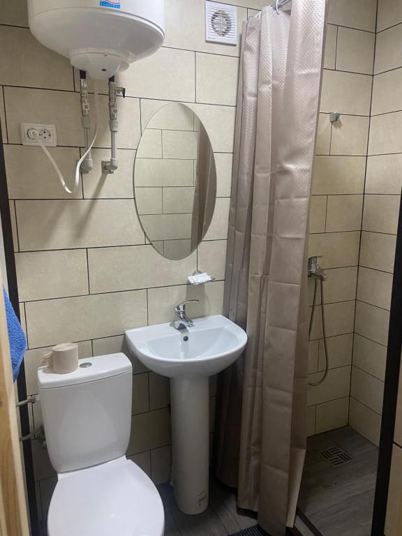 Koupelna v ubytování Hotel Yuvileyny