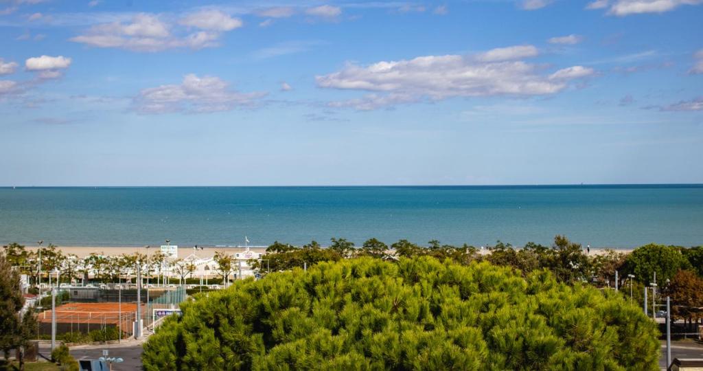 widok na plażę i ocean w obiekcie Hotel Stella w mieście Riccione
