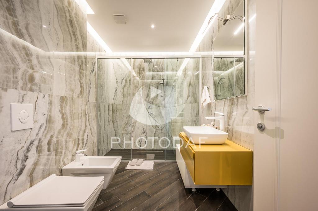 Koupelna v ubytování Hotel Delta Premium
