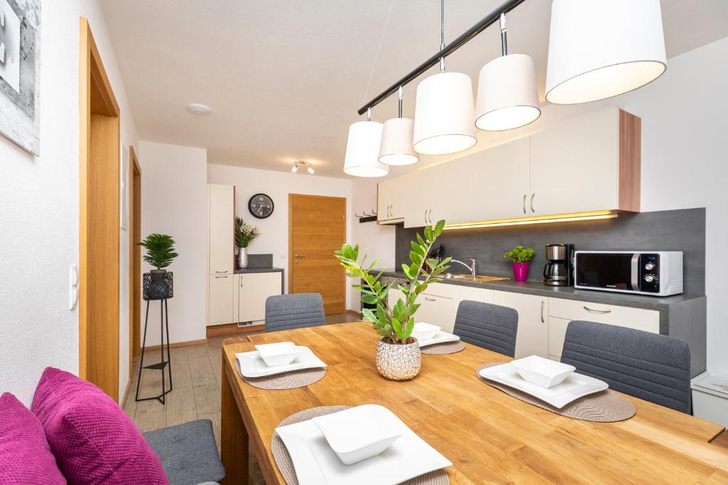 Kuchyň nebo kuchyňský kout v ubytování Appartement Bergpanorama