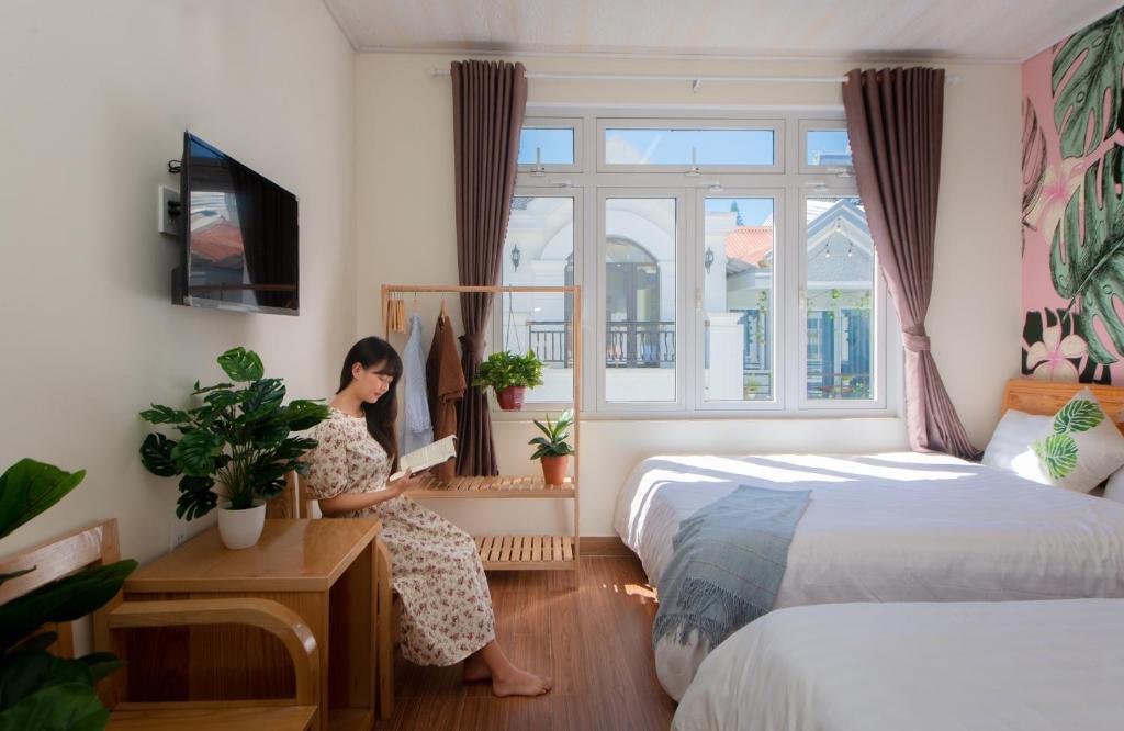 Moc Thach Hostel Dalat客房内的一张或多张床位