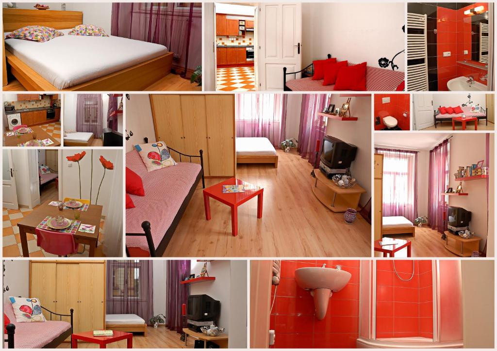 a collage of different pictures of a room at Just BE that´s enough!! in Prague