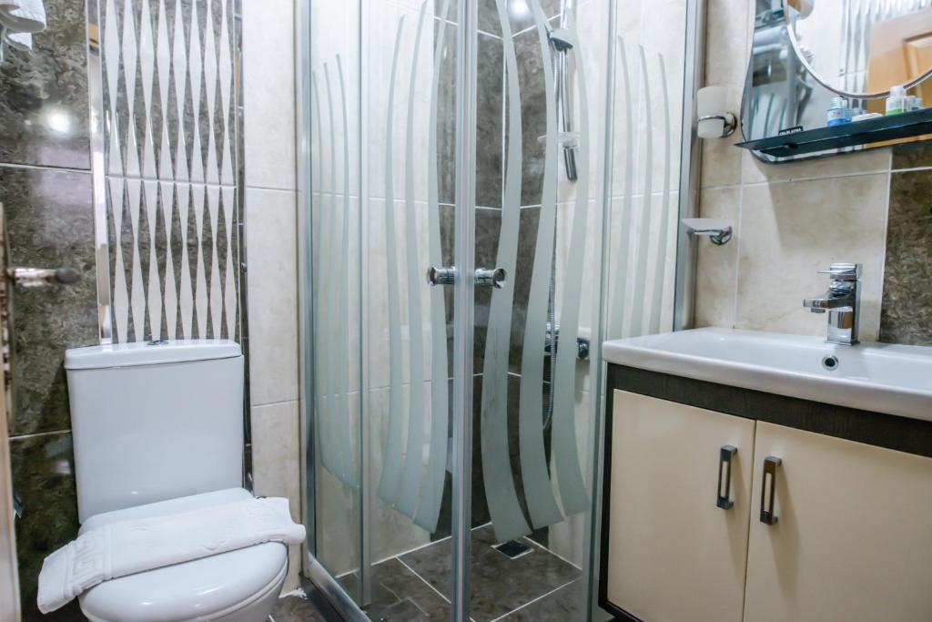 A bathroom at Camelot Apartment