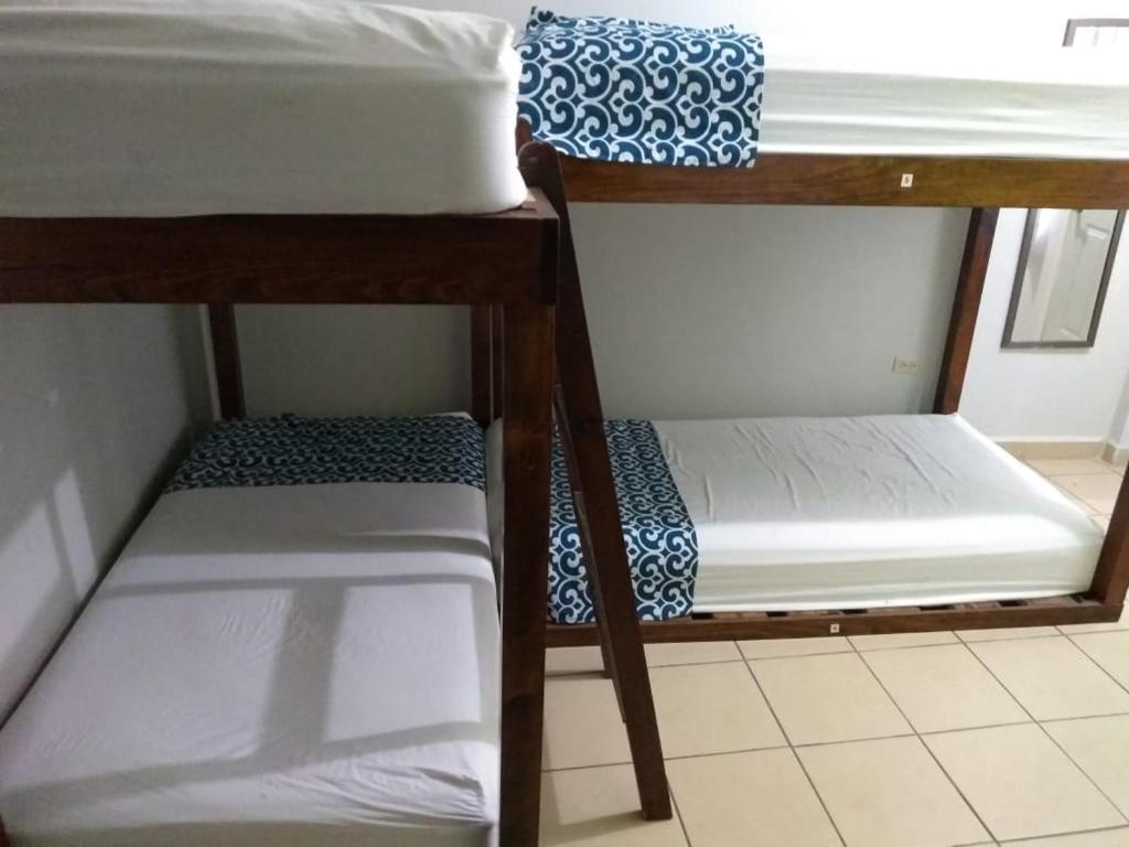 two bunk beds in a small room at Hostal Casa Huasteca in Ciudad Valles