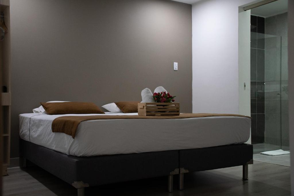 Postel nebo postele na pokoji v ubytování Hotel Boutique Plaza