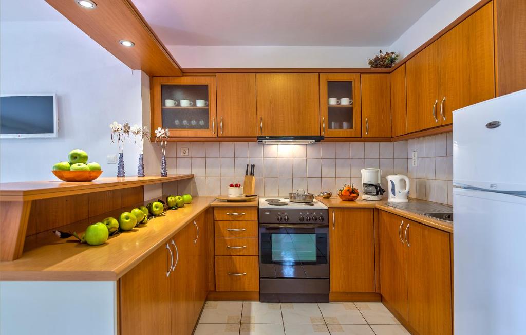 Kuchyň nebo kuchyňský kout v ubytování Agrimia Holiday Apartments