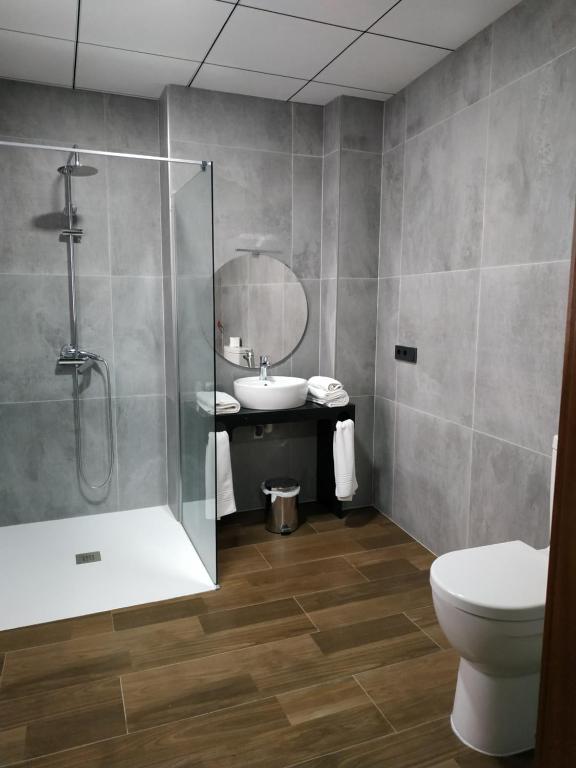 Koupelna v ubytování Hotel Julián