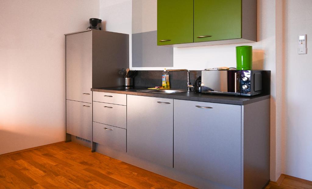 Kuchyňa alebo kuchynka v ubytovaní Backpacker Apartment Naschmarkt