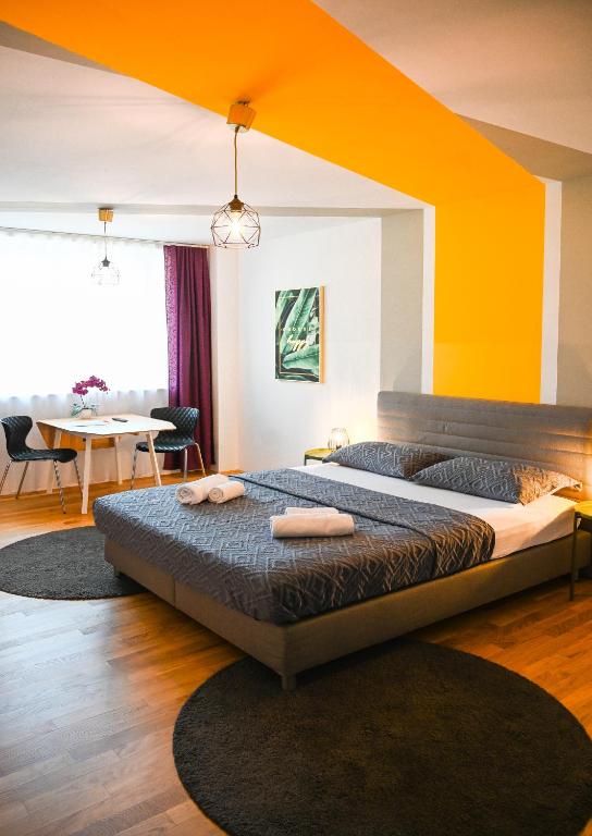Posteľ alebo postele v izbe v ubytovaní Backpacker Apartment Naschmarkt
