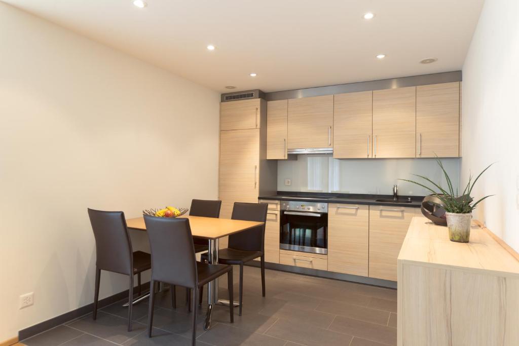 Kuchyň nebo kuchyňský kout v ubytování Meric Apartment