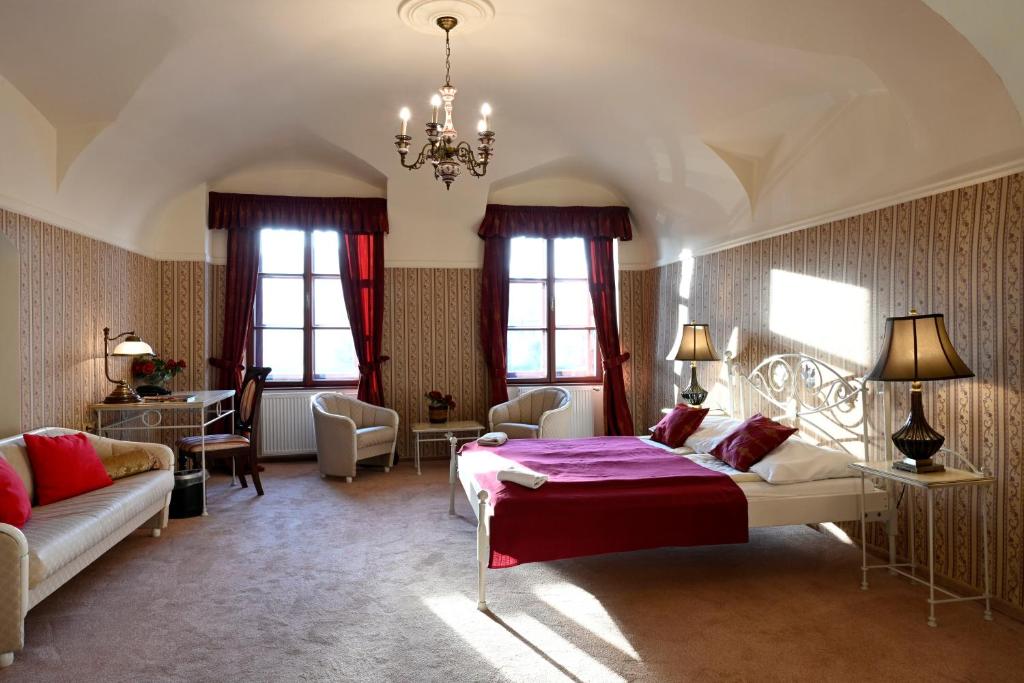 מיטה או מיטות בחדר ב-Hotel Bouček
