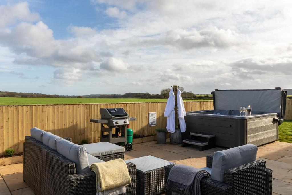 Posezení v ubytování THE VIEW, BROXA - Luxury Lodge - Yorkshire Coast