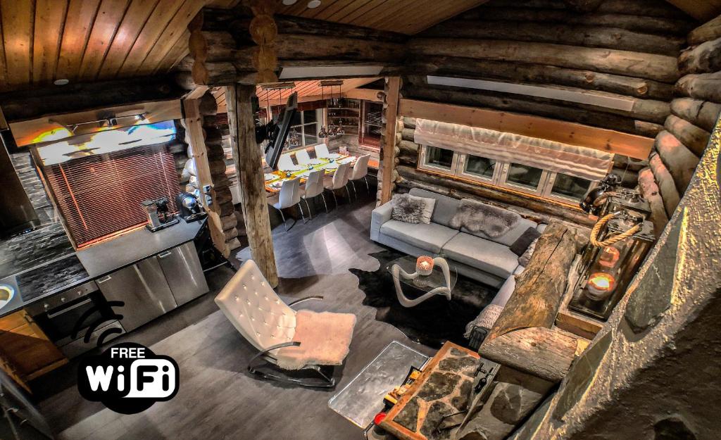 Χώρος καθιστικού στο Ruka Chalet Oliver