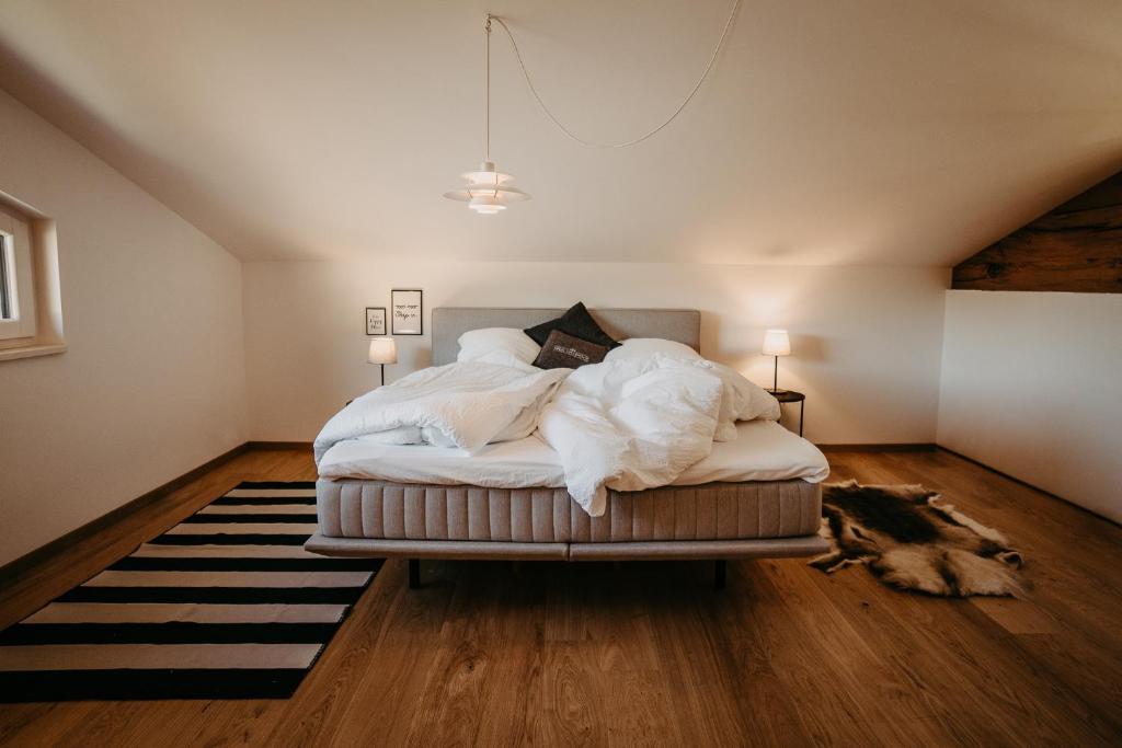 Postel nebo postele na pokoji v ubytování Haus Wildmoos