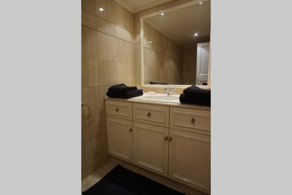 a bathroom with a sink and a mirror at Le calme à 2 pas de Paris in Levallois-Perret