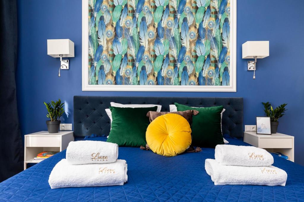 Posteľ alebo postele v izbe v ubytovaní Luxe Living Krakow