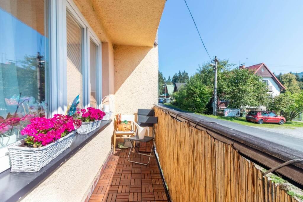Balkón nebo terasa v ubytování Apartmán Staré Hamry