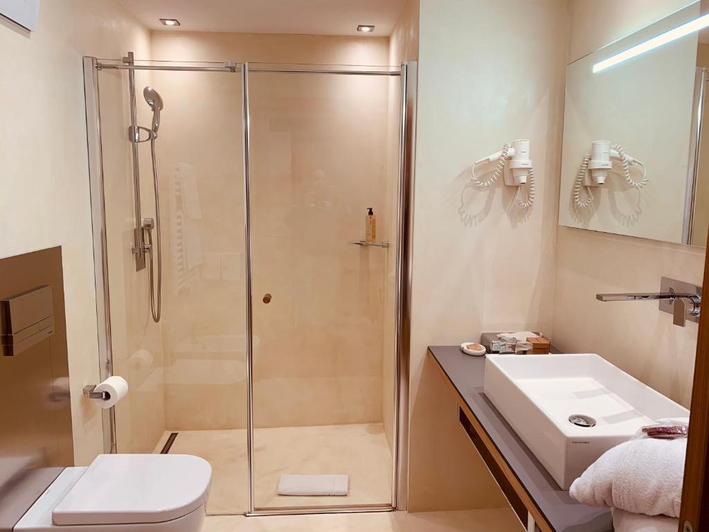 Koupelna v ubytování Hotel Valpudra