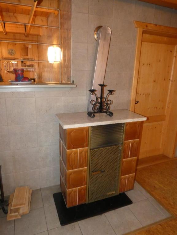 Kuchyň nebo kuchyňský kout v ubytování Almhütte Seeberg