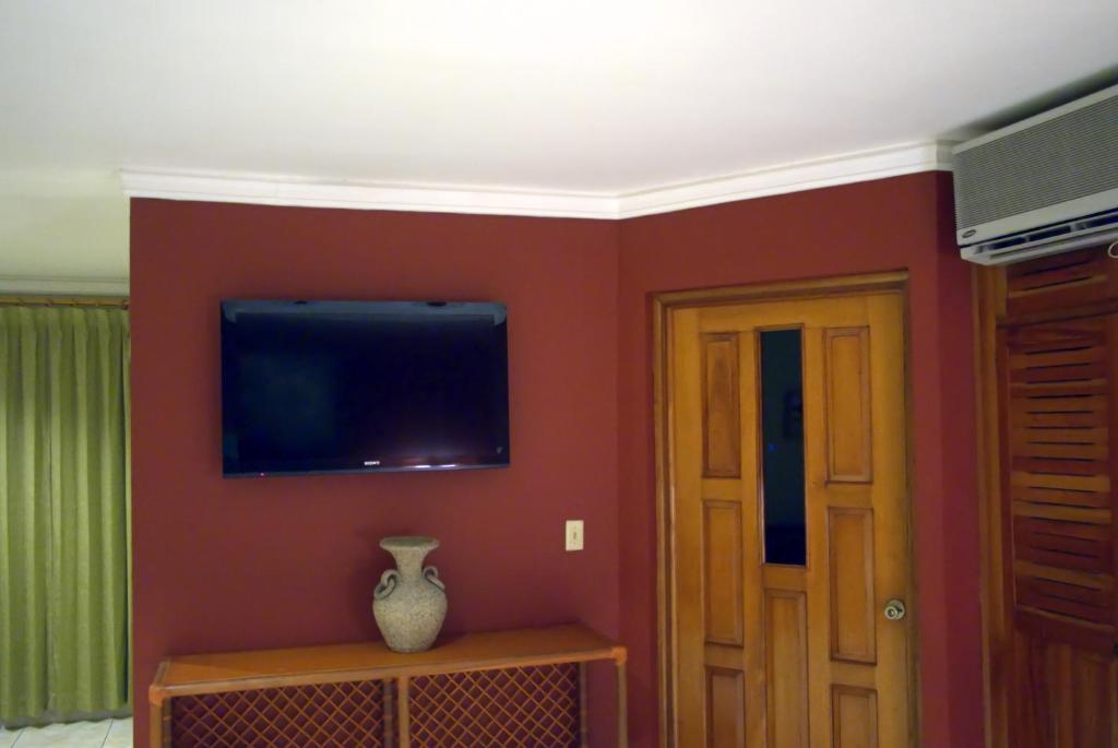 Televiisor ja/või meelelahutuskeskus majutusasutuses Hotel Castilla