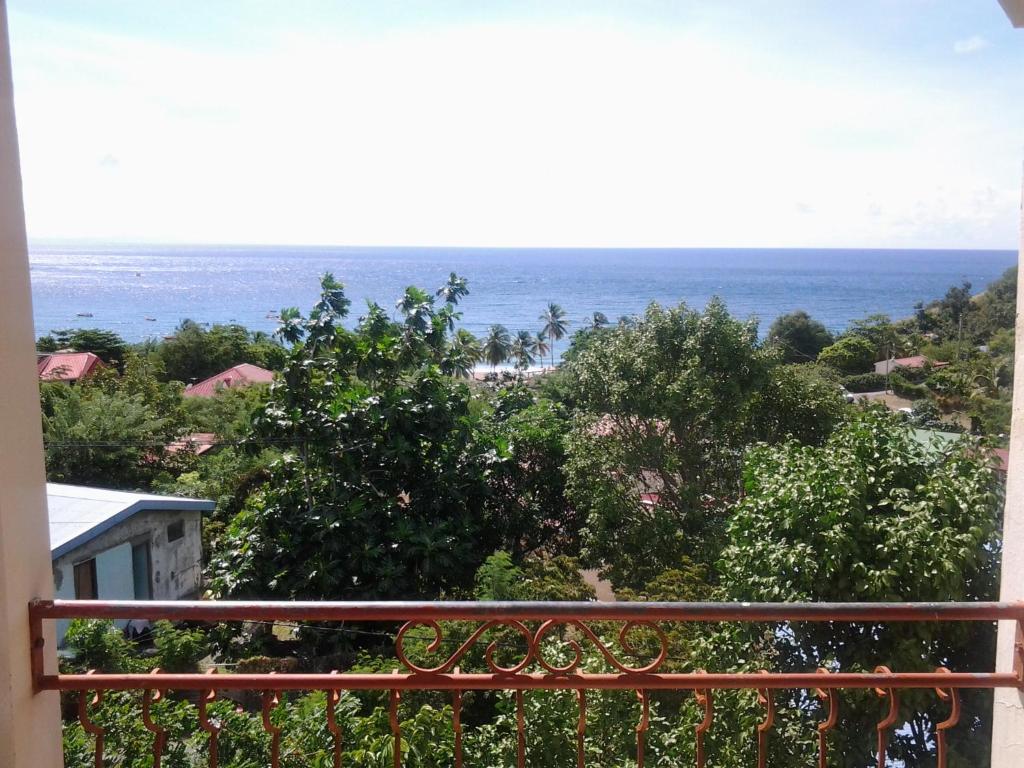 莱昂斯-达赫雷Appartement meublé vue/mer的海景阳台。