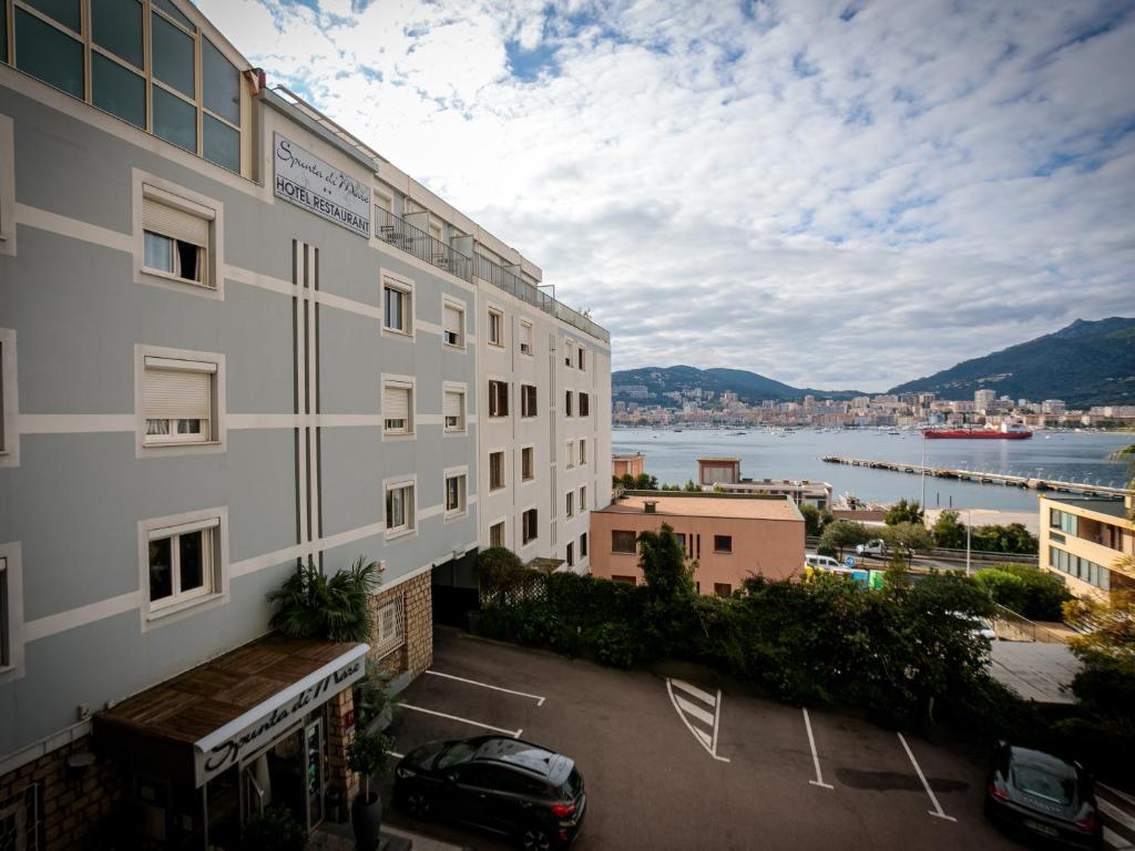 a view from the balcony of a building at Hôtel Spunta Di Mare in Ajaccio