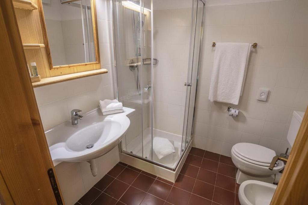 Kúpeľňa v ubytovaní Appartamenti Dolomiti con piscina e sauna