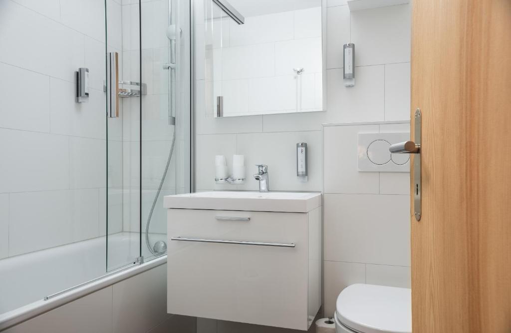 Koupelna v ubytování Hotel Landhaus