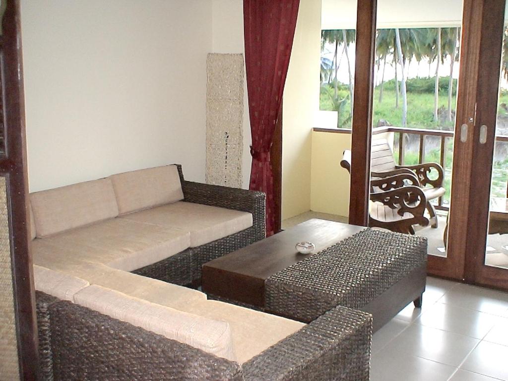 Posezení v ubytování Cozy apartment in Ko Samui 64 m² with shared pool