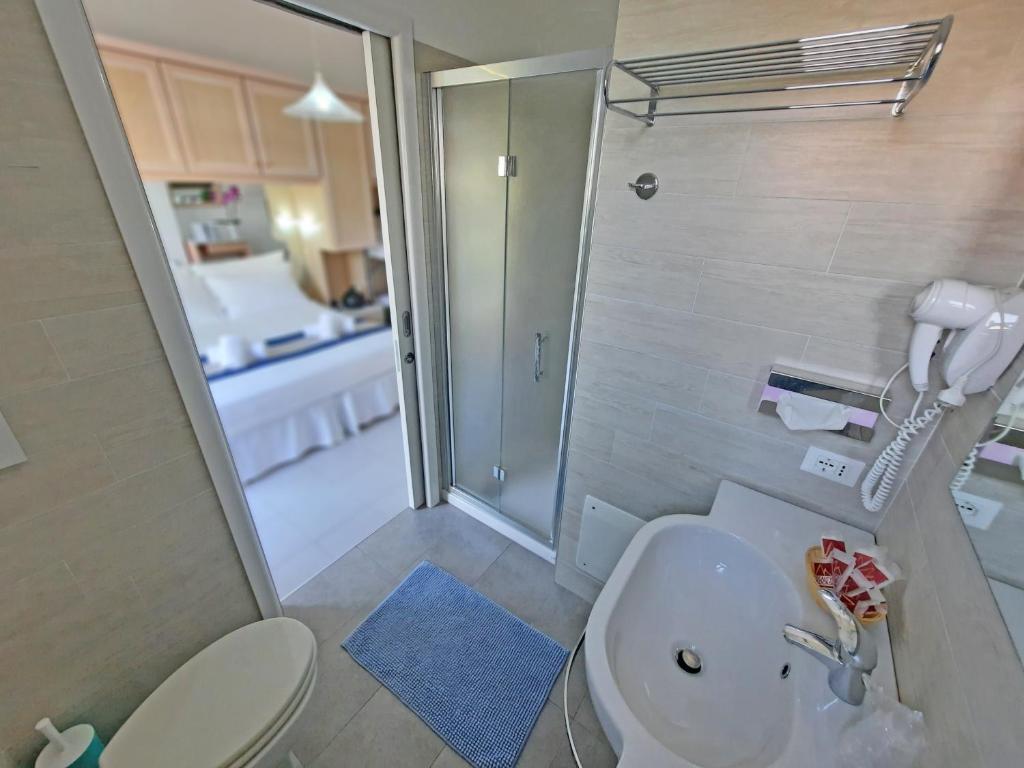 Koupelna v ubytování Hotel Margherita