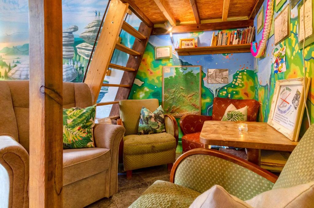 Posezení v ubytování Hostel Lollis Homestay Dresden