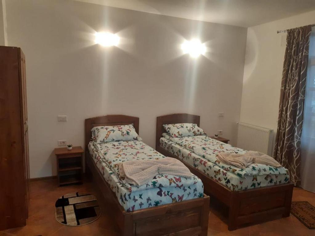 Postel nebo postele na pokoji v ubytování PENSIUNEA DODO