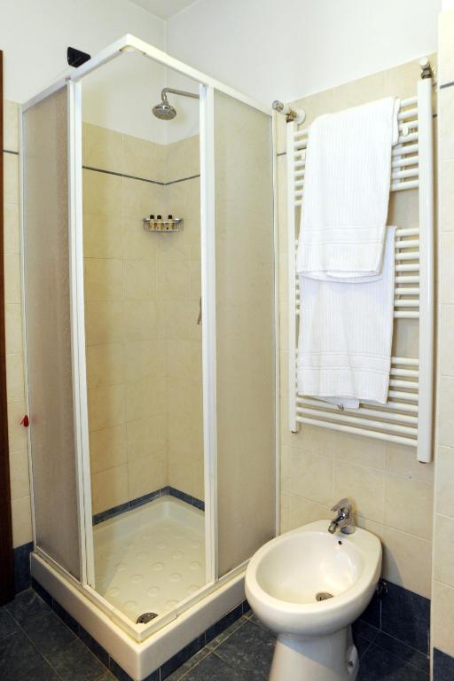 Koupelna v ubytování Hotel La Quercia
