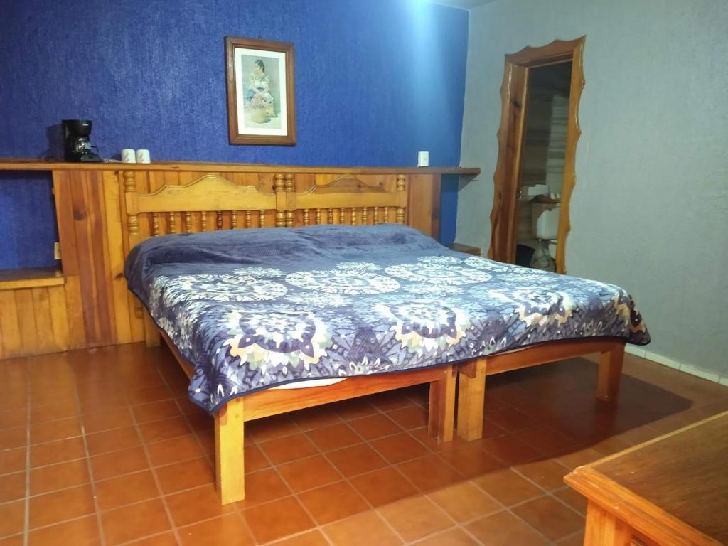 Postel nebo postele na pokoji v ubytování Hotel Plaza Mazamitla