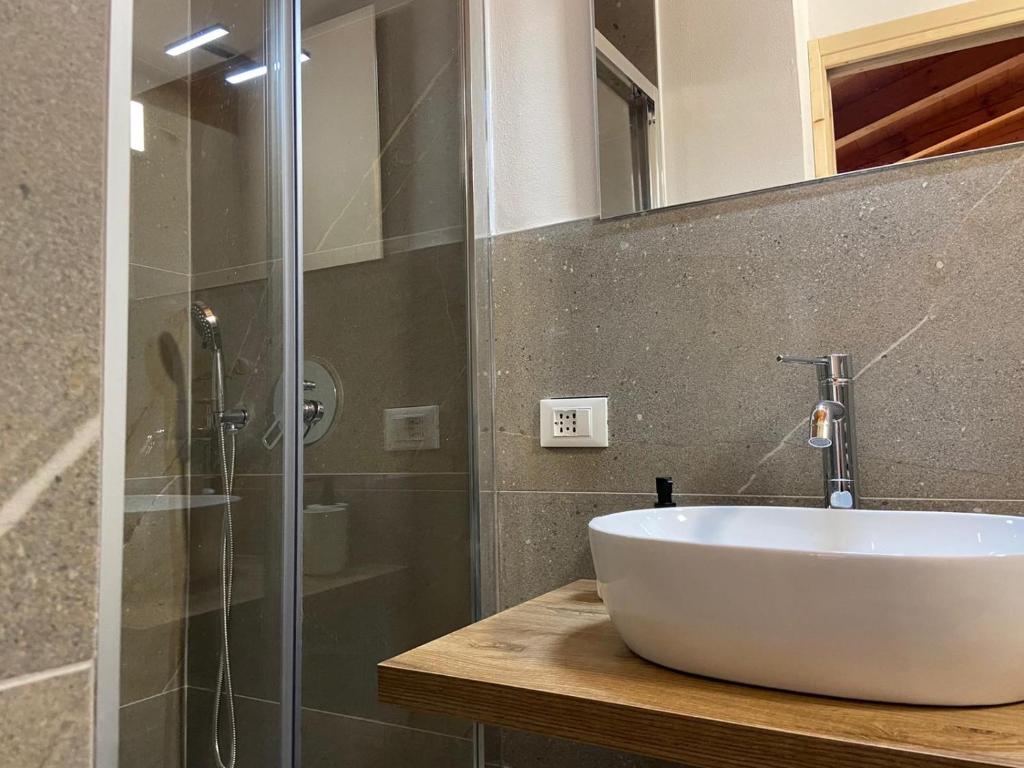 Koupelna v ubytování Eco Chalet Nonno Silvano