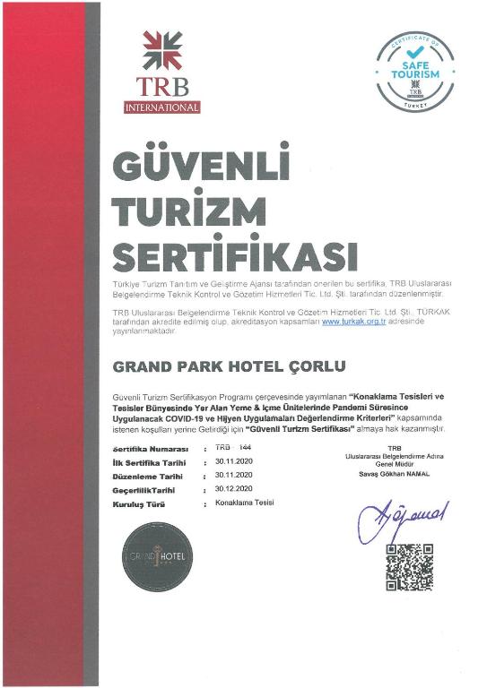 Grand Park Hotel Corlu Corlu Updated 2021 Prices