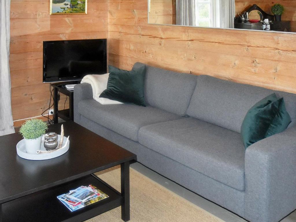 TV a/nebo společenská místnost v ubytování Holiday home Masfjordnes