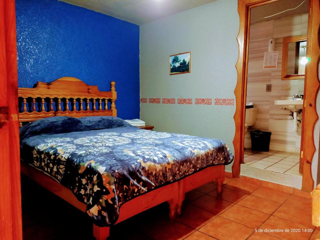 Postel nebo postele na pokoji v ubytování Hotel Plaza Mazamitla
