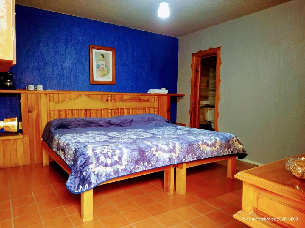 Postel nebo postele na pokoji v ubytování Hotel Plaza Mazamitla