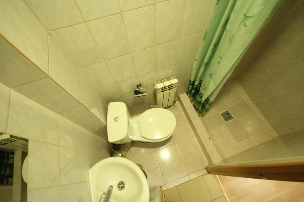 a bathroom with a toilet and a sink at Авеню in Surgut