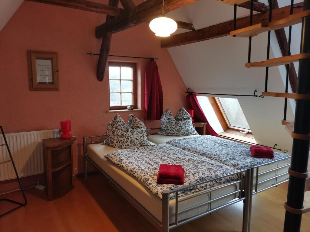 Postel nebo postele na pokoji v ubytování Appel-Ranch