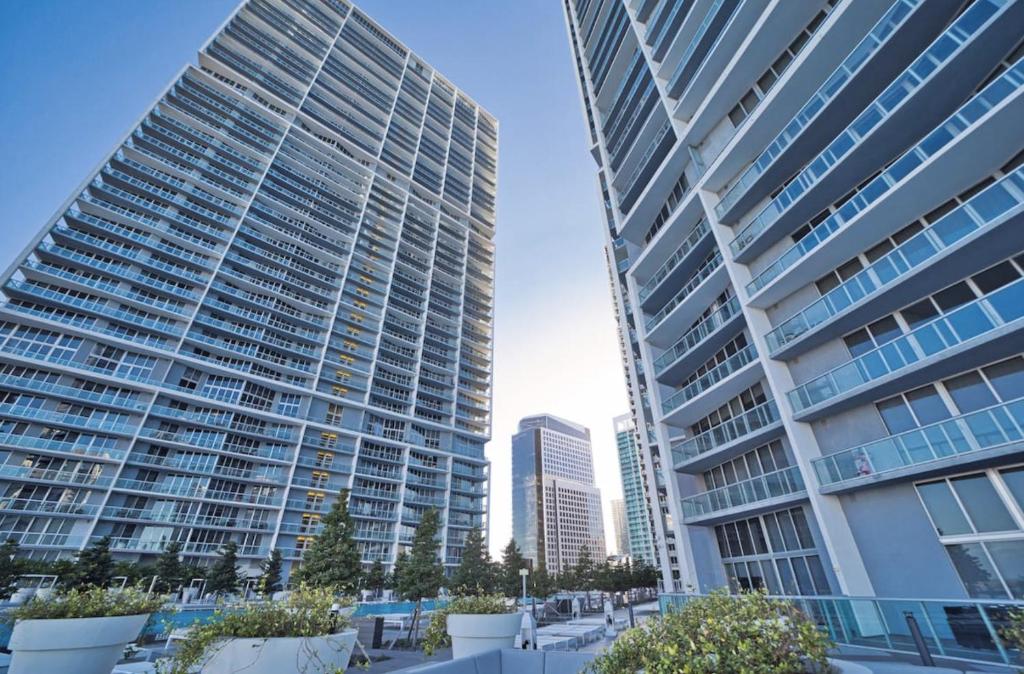 two tall buildings in a city at Icon Brickell Miami in Miami